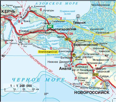 карта - схема дороги Москва - Благовещенская